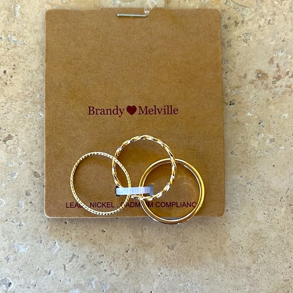 BRANDY MELVILLE Gold Ring Set. Brand New in Package - Picture 3 of 5